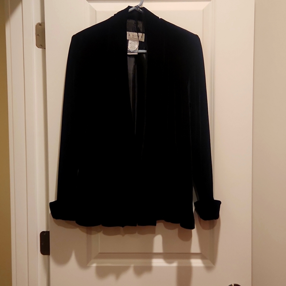 Black velvet evening jacket